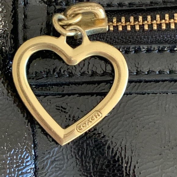 Coach Poppy Black Patent Leather Shoulder Bag - Picture 5 of 16